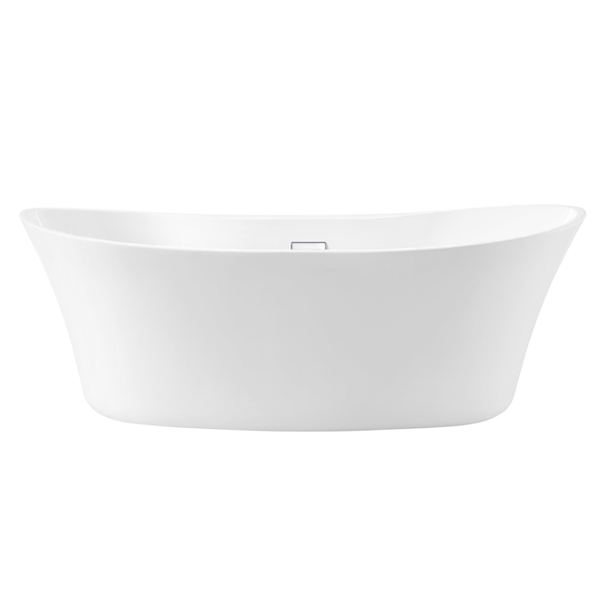 Image of Ove Decors | Canberra 66-In Glossy White Acrylic Freestanding Bathtub With Polished Chrome Drain | Rona