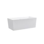 OVE Decors Sage 63-in Glossy White Acrylic Freestanding Bathtub with Polished Chrome Drain