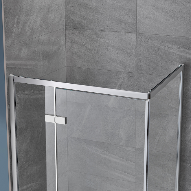 Porte de douche sans cadre Tessa par OVE Decors 40 x 32 po, chrome poli