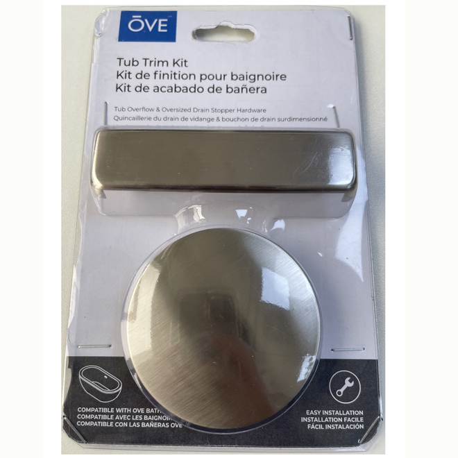 Image of Ove Decors | Overflow And Drain Hardware Tub Trim Kit - Brushed Gold | Rona