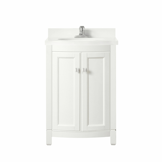 Meublelavabo OVE Decors Royal York blanc avec dessus 24 po ROYALYORK