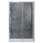 allen + roth Venice 48-in Clear Glass Semi-Frameles Sliding Shower Door with Chrome Hardware