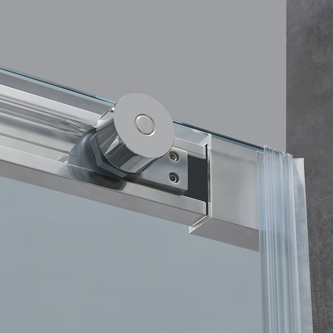 Allen + Roth Venice 60-in Clear Glass Reversible Sliding Shower Door with chrome Hardware