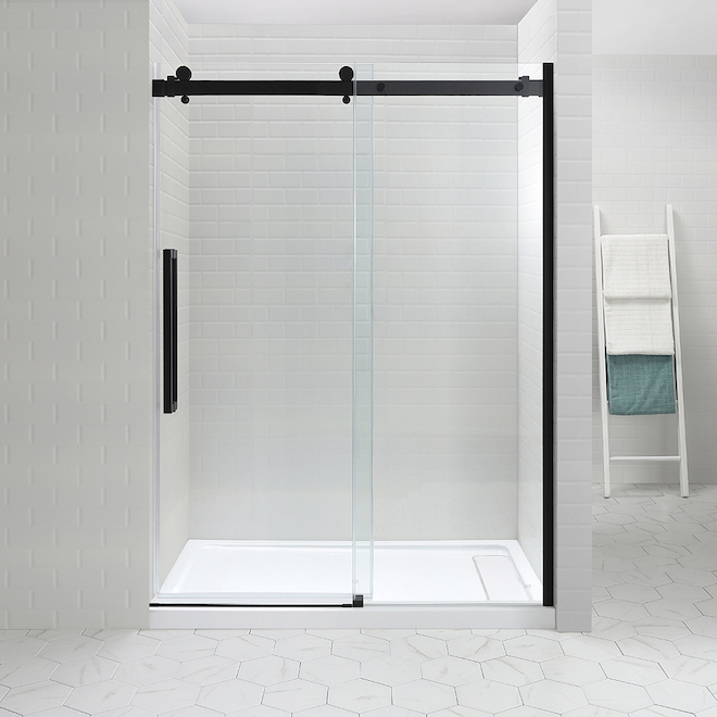 Image of Ove Decors | Ove BEL 60-In Matte Black Alcove Shower Door | Rona