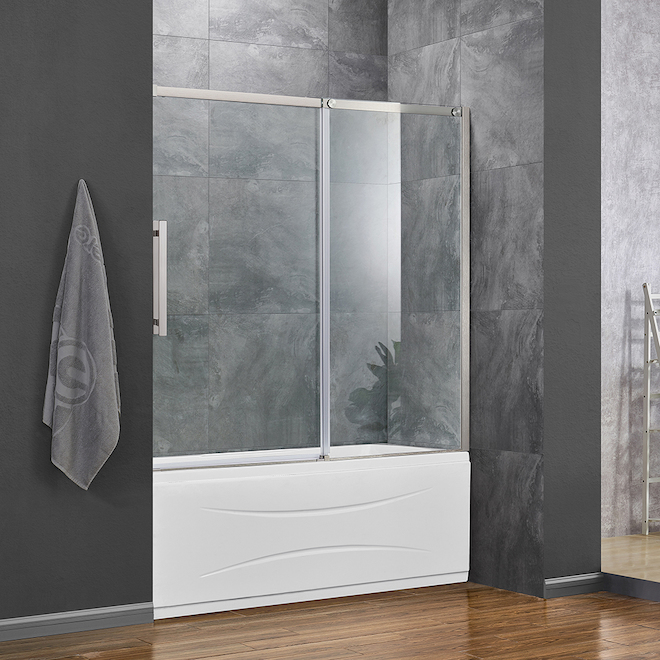 OVE DECORS Ove Venice Satin Nickel Tub Shower Door 0833440 RONA