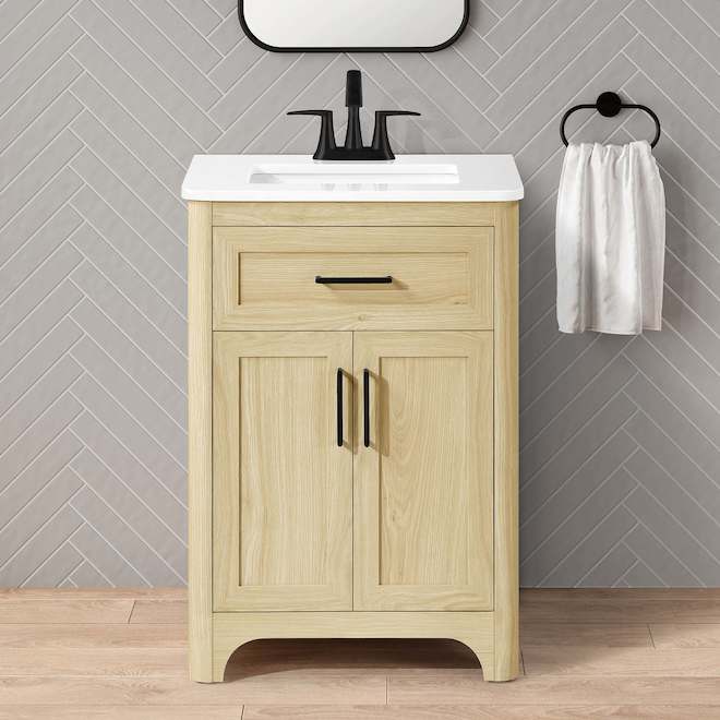 OVE Decors Alanis 24-in Vanity Traditional Style with 2 Doors - Light Birch