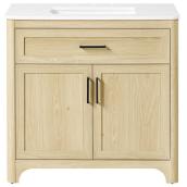 Meuble-lavabo Alanis OVE Decors de style traditionnel 36 po à 2 portes, bouleau clair