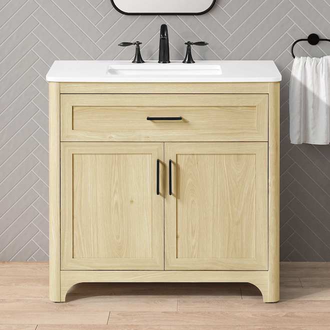 OVE Decors Alanis 36-in Vanity Traditional Style with 2 Doors - Light Birch