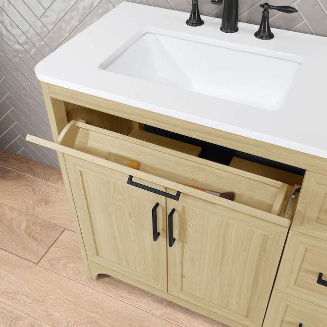 OVE Decors Alanis 42-in Vanity Traditional Style with 2 Doors - Light Birch