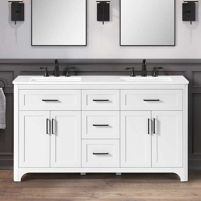 OVE Decors Alanis 60-in Vanity Traditional Style with 2 Doors - White