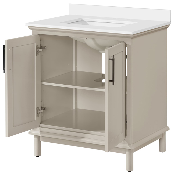 OVE Decors Callie 30-in Vanity Traditional Style with 2 Doors and 1 Drawer - Greige