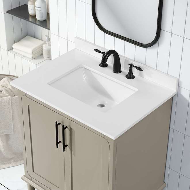 OVE Decors Callie 30-in Vanity Traditional Style with 2 Doors and 1 Drawer - Greige