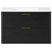 Meuble-lavabo Blair OVE Decors de style traditionnel 36 po à 2 tiroirs, ébène