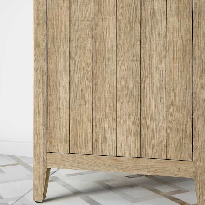 OVE Decors Jadden 60-in Linen Cabinet Traditional Style with 2 Doors and 3 Shelves - Natural Oak