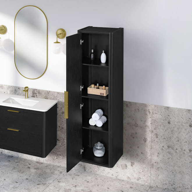 OVE Decors Blair 65-in Vanity Traditional Style with 2 Doors and 3 Shelves - Ebony