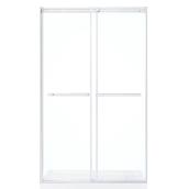 Landon & Co. Sutton Chrome Frameless Tempered Glass Sliding Shower Door - 48-in