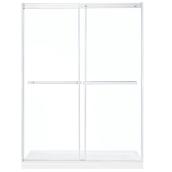 Landon & Co. Sutton Chrome Frameless Tempered Glass Sliding Shower Door - 60-in
