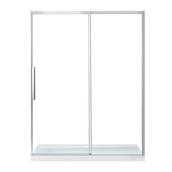 Porte de douche coulissante Archibald Landon & Co. réversible sans cadre en verre transparent et chrome brillant, 60 po