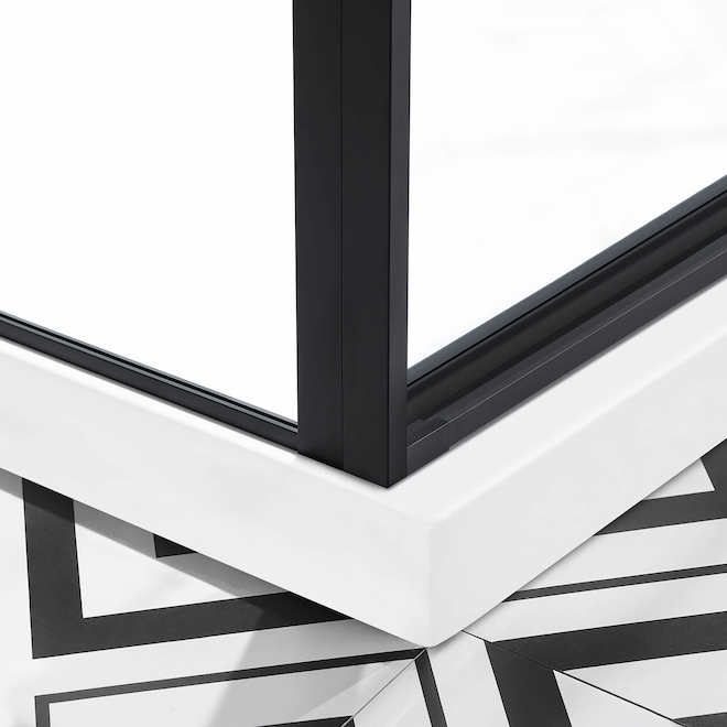 Landon & Co. Augusta Clear Tempered Glass Matte Black Shower Panel - 32-in