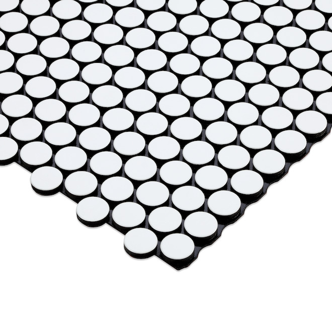 Carreaux auto-adhésifs en métal Speedtiles Penny White 11,97 po x 12 po blanc boîte de 6