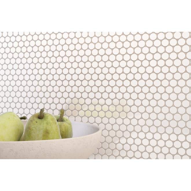 Carreaux auto-adhésifs en métal Speedtiles Penny White 11,97 po x 12 po blanc boîte de 6