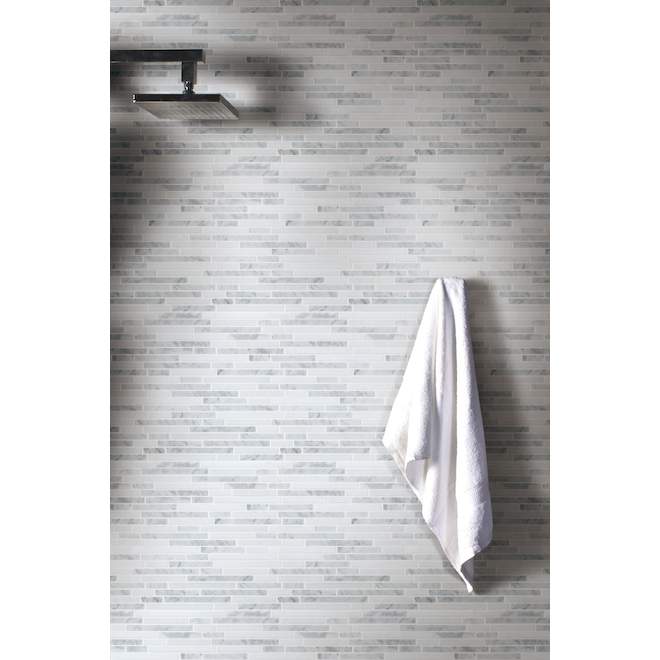 Carreaux auto-adhésifs en marbre Speedtiles Narwhal 11,93 po x 11,91 po gris et blanc boîte de 6