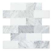 Speedtiles Pinot Self-Adhesive Marble Tiles 11.57-in x 11.34-in Grey/White Box of 6