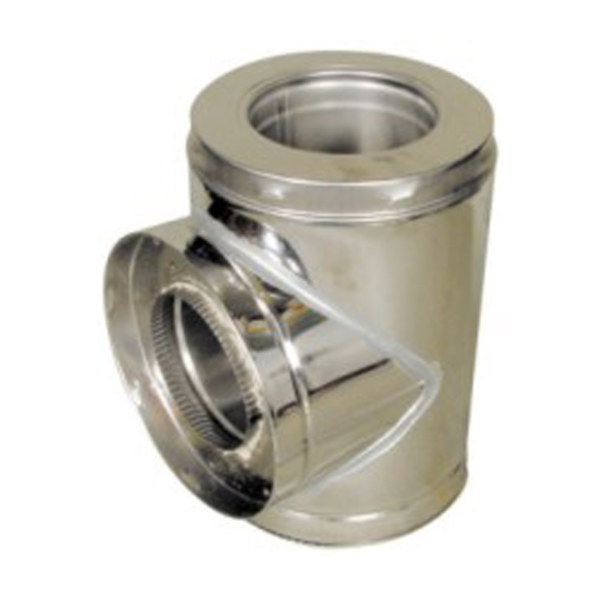 Supervent Chimney Tee with Tee Plug - Stainless Steel - Insulated - 7-in Dia