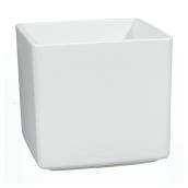 Cache-pot carré, Scheurich, « Panna », céramique, 5 po, blanc