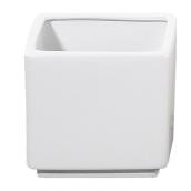Cache-pot carré, Scheurich, « Panna », céramique, 7 po, blanc