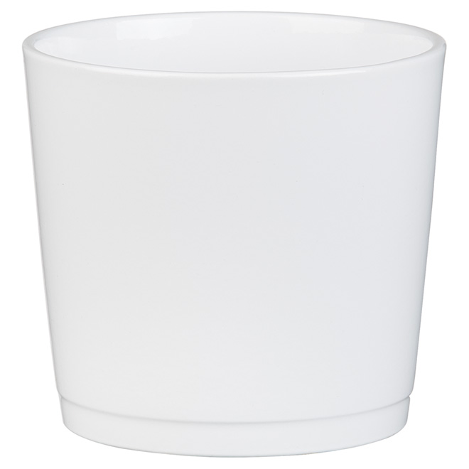 Ceramic Cover Pot - 883 - 5" - White