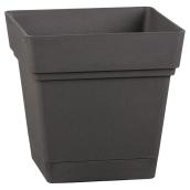 Deroma Square Planter with Water Reservoir - 7-in - Black