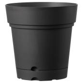 Deroma Planter with Saucer - Indoor and Outdoor - 8.6-in - Charcoal