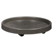 Arte Vasi Plant Pot Saucer with Wheels - 13.7-in - Anthracite