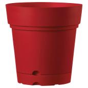 Jardinière avec soucoupe Deroma, intérieur et extérieur, 8,6 po, rouge