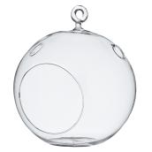 Vase sphérique suspendu en verre transparent, 6,5