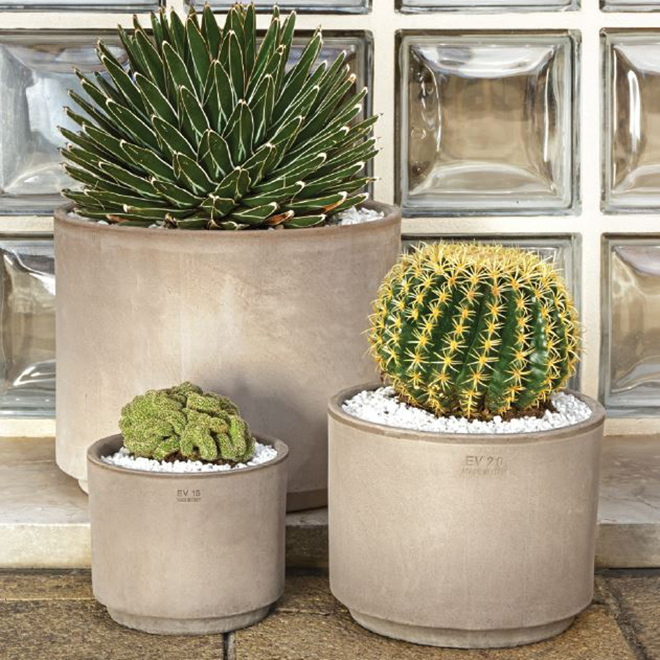 Clay Cylinder Pot - 5.90" - Greige