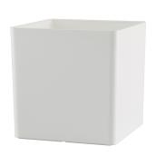 Cache-pot carré «Oslo», plastique, 6,7'', blanc mat