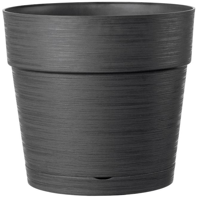 Jardinière avec soucoupe Deroma, intérieur-extérieur, plastique, 7,9 po, anthracite