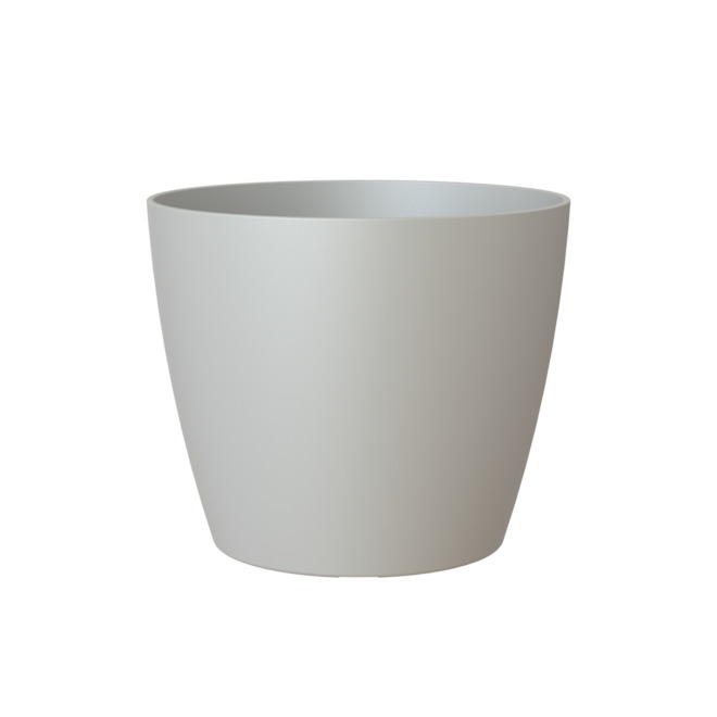 Arte Vasi 11.8-in x 10.75-in Light Grey Matte Plastic Planter