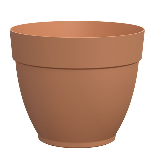 Arte Vasi 7.87-in x 6.61-in Matte Brown Plastic Planter