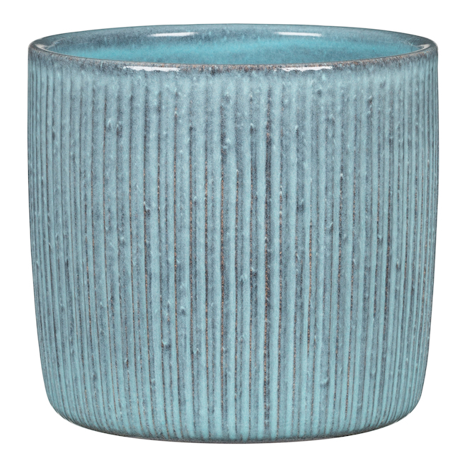 Cache-pot rond Scheurich, intérieur, céramique, 7,09 po, bleu lagon