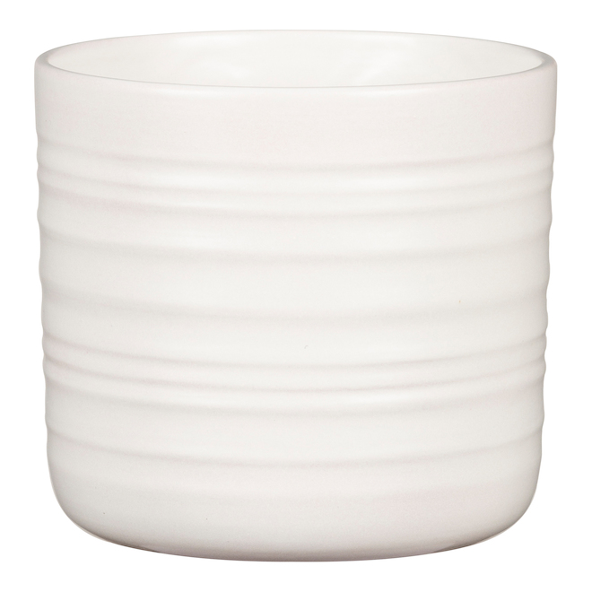 Cache-pot rond Scheurich, intérieur, céramique, 5,91 po, blanc laine