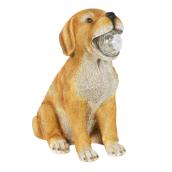 Exhart 12.5-in Dog Garden Statue with Solar LED Ball