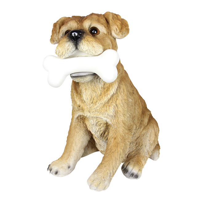 Exhart Solar Dog Garden Statue with Bone - 12.99-in