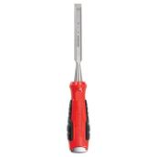 Fuller Steel Butt Long Wood Chisel - Chrome-Vanadium Blade - Composite Handle - 1/2-in W