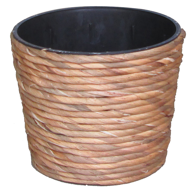 UBERHAUS Round Wicker Planter Pot 5.75" Natural 820713 RONA