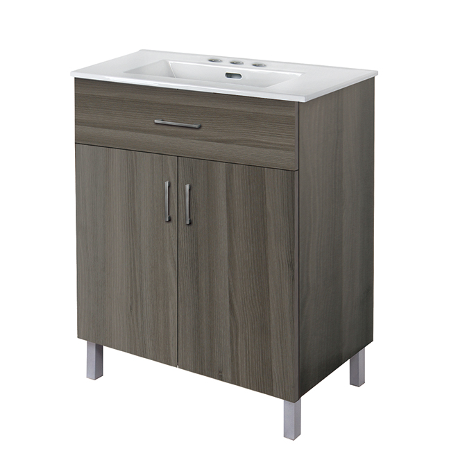 Uberhaus Vanity - 2 Doors - 30 - Grey Wood YG30GW-TN Uberhaus Vanity - 2 Doors - 30 - Grey Wood YG30GW-TN