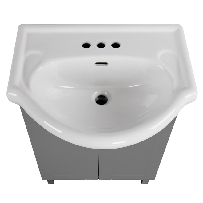 Project Source 24-in Gray Single Sink Bathroom Vanity with White