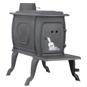 US Stove 900 Sq. Ft. Rustic Cast Iron Log Wood Stove Small 54000 BTU Cooking Surface